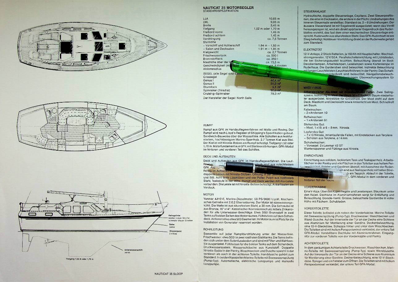 Original Specifications Nauticat 35 Webshop Nautiek Nl Nautiek Nl