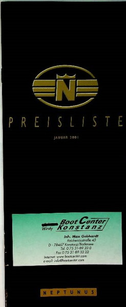 Preisliste Neptunus Motoryachts 2001