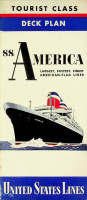 United States Lines - First Class Deck Plan ss America Tourist Class 1954