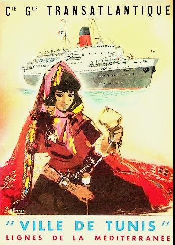 Brochure French Line Pauquebot Ville de Tunis