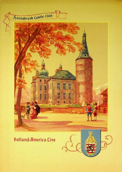 Menu Card Holland America Line, Hoensbroek Castle 1360 | Webshop Nautiek.nl