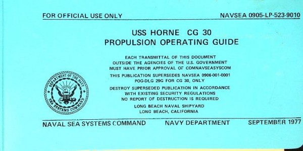 USS Horne CG 30 Propulsion Operating Guide