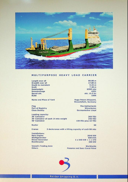 7 sheets ships Reider Shipping bv