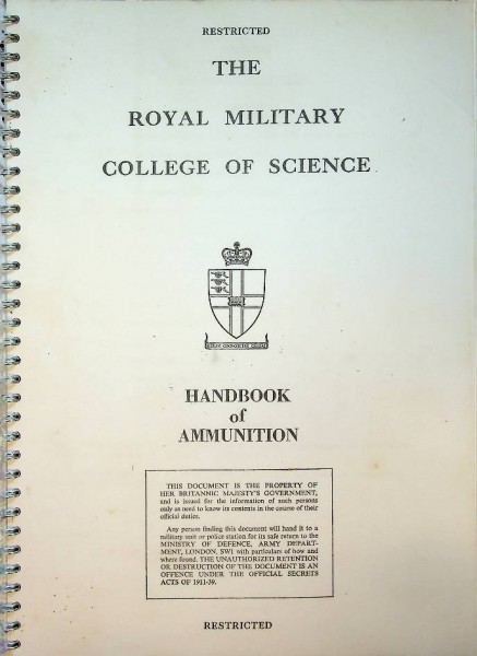 Handbook of Ammunition, The Royal Military College of Sciense