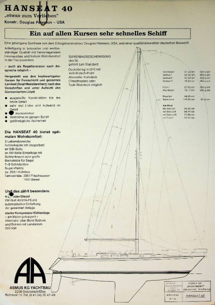 Original brochure Hanseat 40