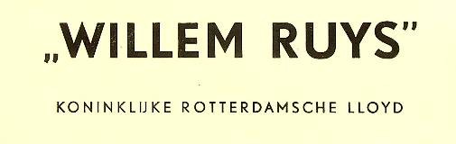 Bagagelabel Willem Ruys Rotterdamsche Lloyd