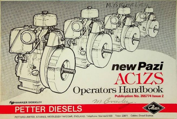 New Pazi AC1ZS Operators handbook | Webshop Nautiek.nl