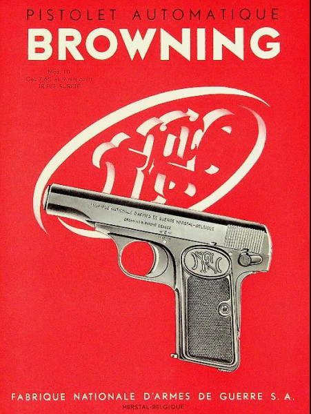 Brochure Pistolet Automatique Browning Model 1910