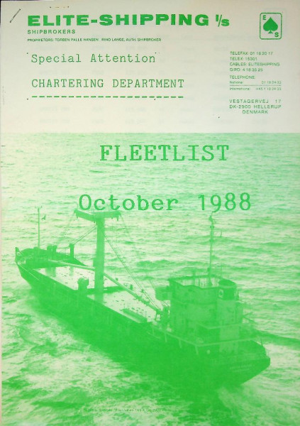Fleetlist Elite-Shipping Denmark 1988