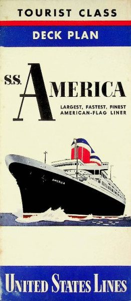 First Class Deck Plan ss America Tourist Class 1954