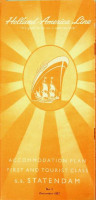 Holland Amerika Lijn - Brochure s.s. Statendam1957