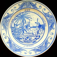 Onbekend - Sierbord terugkomst Piet uit Indonesie