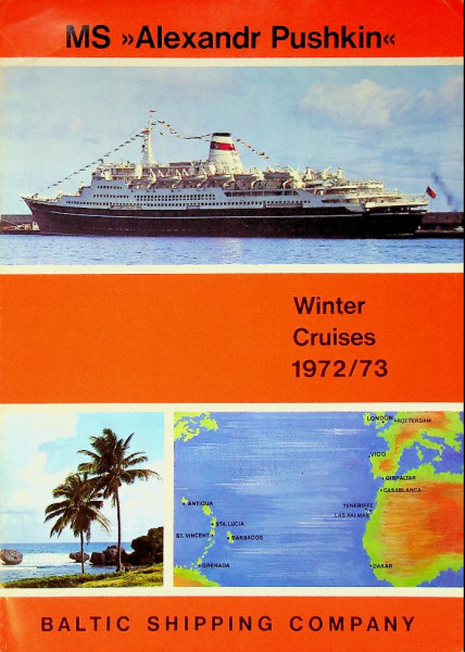 Brochure ms Alexandr Pushkin 1972/73