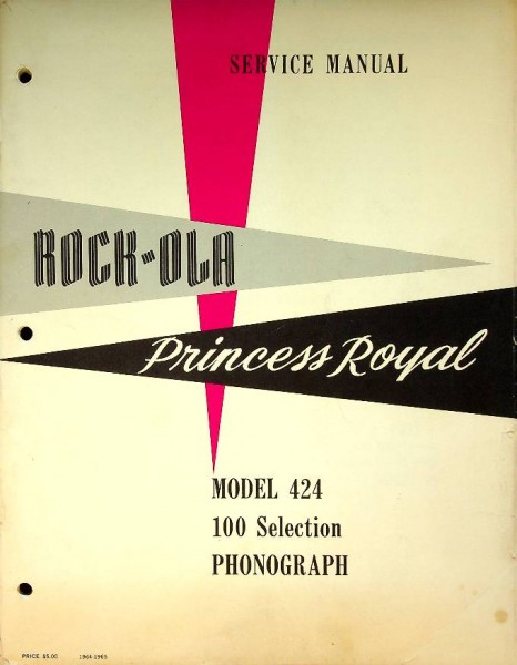 Rock-Ola Model 424 Princess Royal Jukebox original Instruction Manual