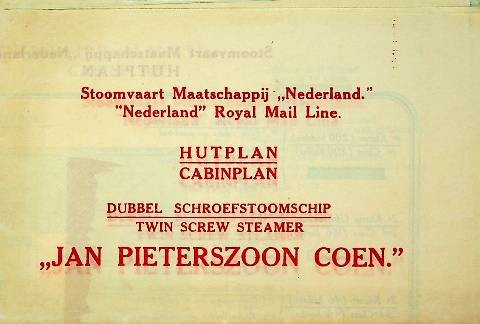 Hutplan/Cabinplan Jan Pieterszoon Coen