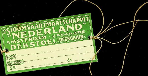 Label SMN voor een vaste dekstoel aan boord