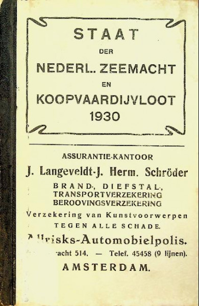 Staat der Nederlandsche Zeemacht en Koopvaardijvloot 1930