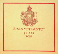 Orient Line - Brochure Orient Line RMS Otranto. 20.000 tons
