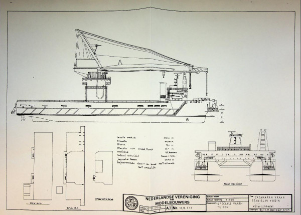 Scheepsbouwtekeningen Catamarankraan ''Titan 2''