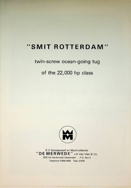 Brochure De Merwede Smit Rotterdam