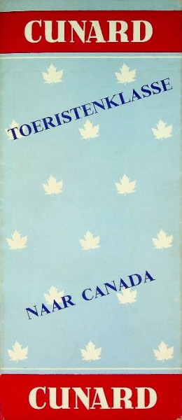Brochure Cunard Toeristenklasse naar Canada | Webshop Nautiek.nl