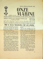 Onze Marine - Onze Marine extra uitgaves najaar en December 1940