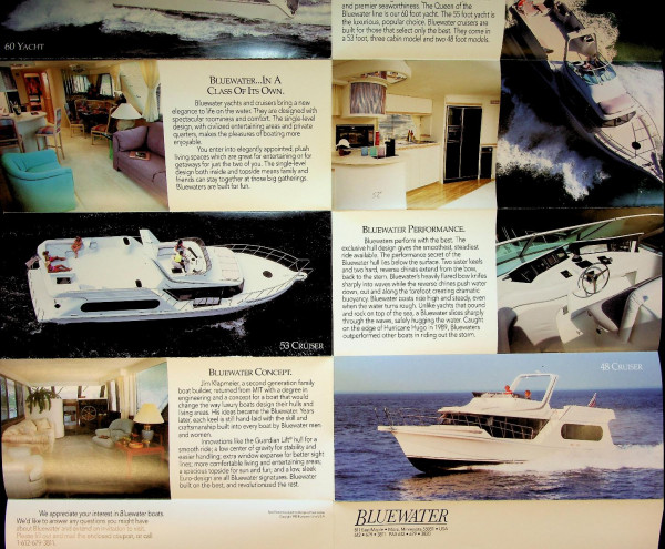Original brochure Bluewater Motoryachts