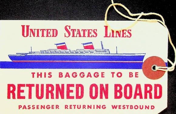 Luggage label s.s. America 1961