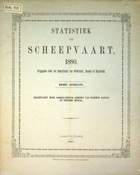Statistiek der Scheepvaart 1880 (Wilde Vaart)