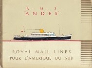 Brochure R.M.S. Andes Royal Mail Lines