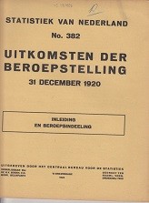 Statistiek van Nederland Uitkomsten der Beroepstelling 31 December 1920 (2 delen)