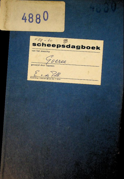 Scheepsdagboek vrachtschip ms Goeree Rotterdamsche Lloyd