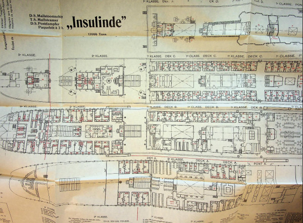 Deckplan D.S. Mailstoomschip Insulinde
