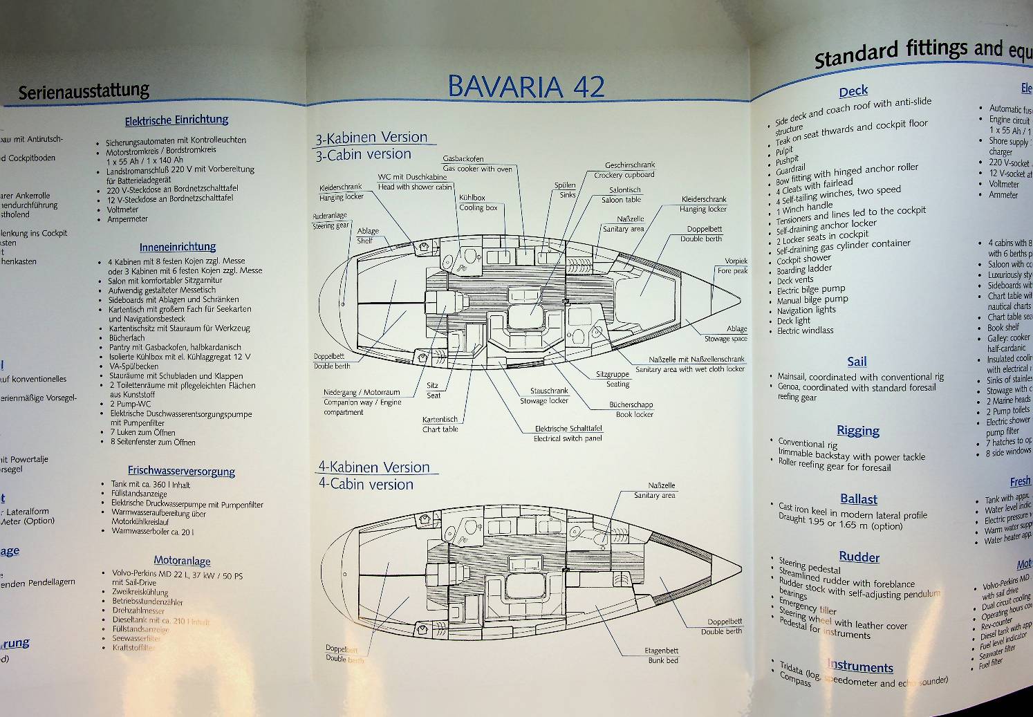 Original Brochure Bavaria 42 Specifications | Webshop Nautiek.nl ...