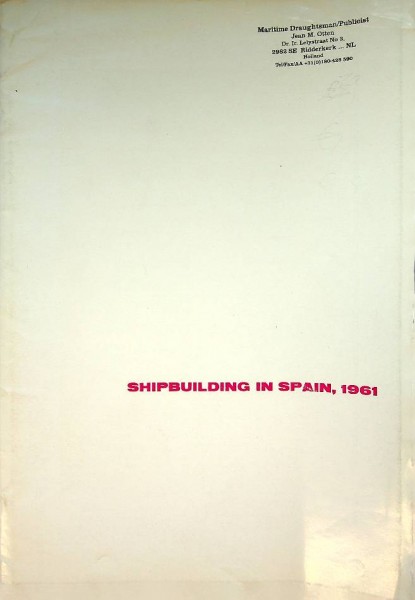 Brochure Shipbuilding in Spain 1961 | Webshop Nautiek.nl