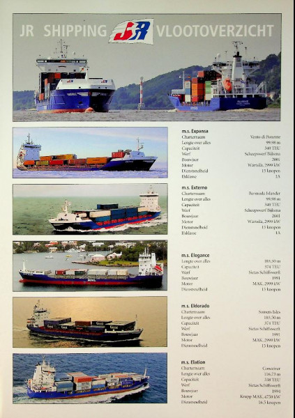 Brochure JR Shipping Vlootoverzicht 2009