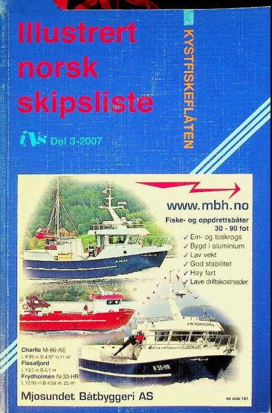 Illustrert Norsk Skipsliste volume 3 Fishing Vessels Coastal (Diverse Years)