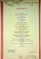 Holland-America Line - Menucard Luncheon HALStatendam 1935