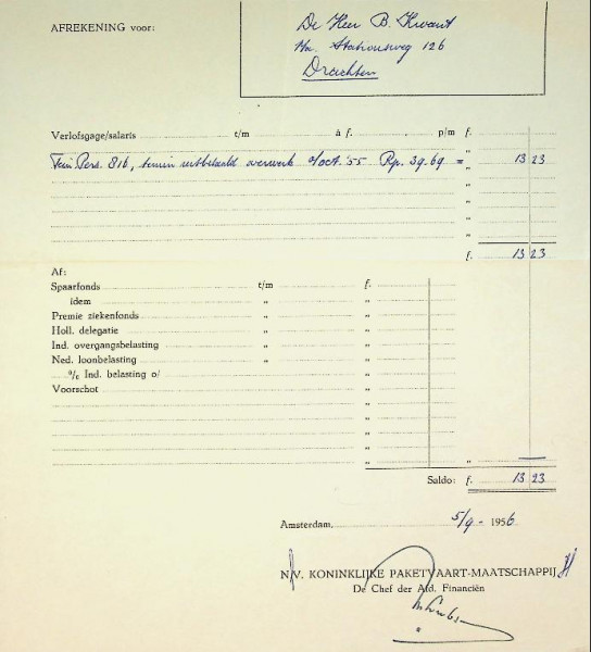 Formulier KPM afrekening overwerk