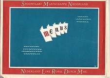 Map SMN met 6 Menukaarten ms Oranje 1954-1956