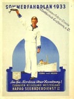 HAPAG - Sommerfahrplan 1933 HAPAG Seebaderdienst. Cuxhaven-Helgoland-Westerland