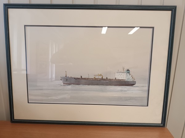 Aquarel schip Port Charlotte van Van Ommeren