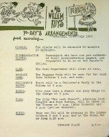 Rotterdamsche Lloyd - Dagprogramma Willem Ruys 28 Juli 1962. Toeristen klasse