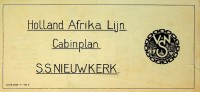VNS - Holland Afrika Lijn Cabinplan s.s. Nieuwkerk