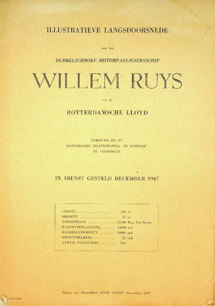 Langsdoorsnede ms Willem Ruys