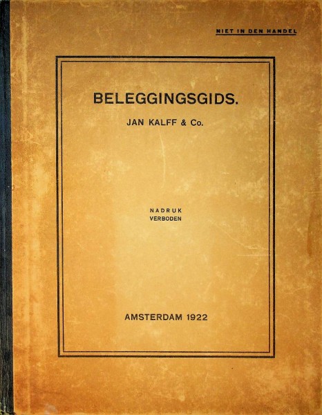 Beleggingsgids 1922 Jan Kalff & Co