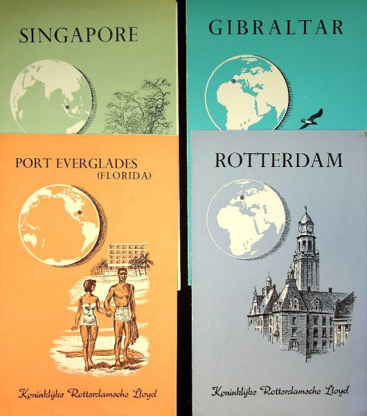 Steden Brochures Koninklijke Rotterdamsche lloyd (Nederlandstalig) 17 stuks