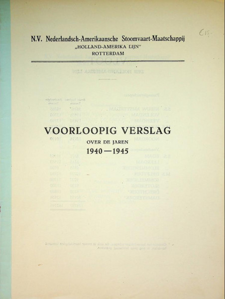 Voorloopig verslag over de jaren 1940-1945