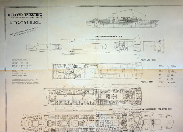 Deck Plan G. Galilei, Lloyd Triestino 1963
