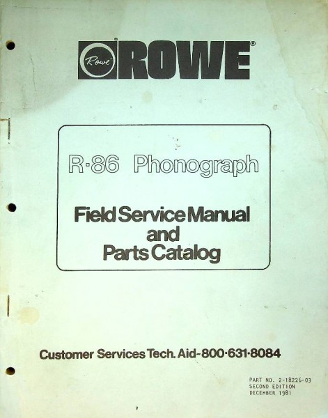Rowe R.86 Phonograph (Original Manual)